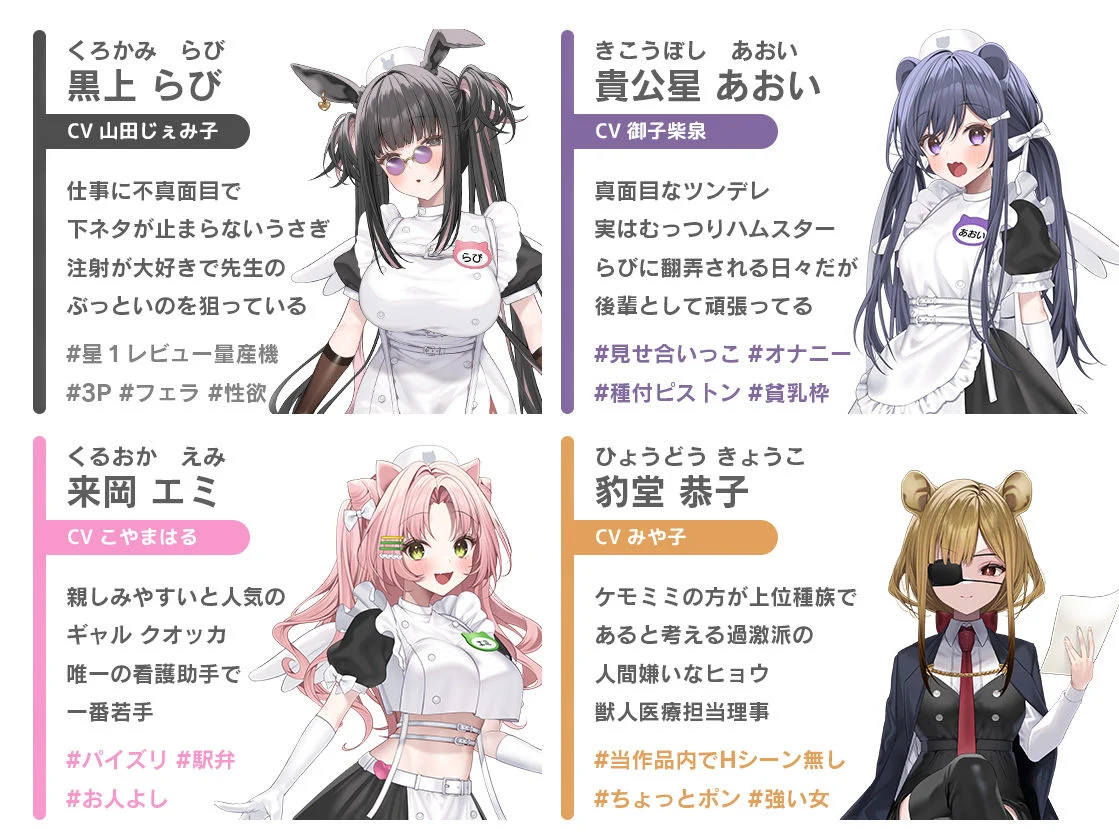 【本編動画2時間40分超】発情ケモミミclinic【ぬるぬるLive2Dアニメーション×豪華声優陣】 画像5